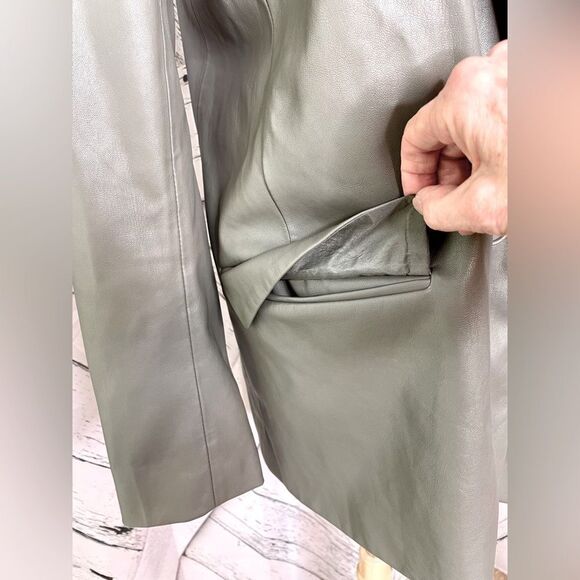 BB DAKOTA Faux Leather Blazer Jacket Gray S - Picture 4 of 5